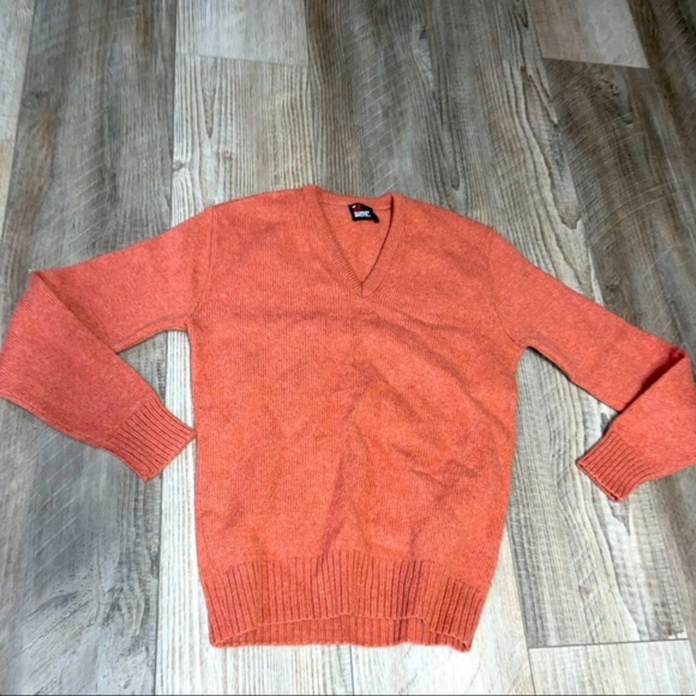 Robert Bruce vintage wool v neck sweater men’s Large maroon red